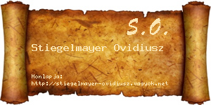 Stiegelmayer Ovidiusz névjegykártya